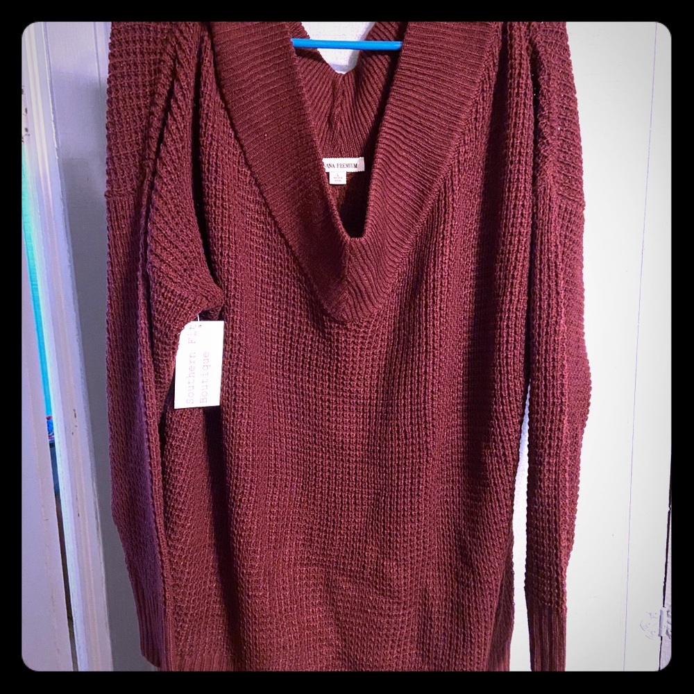 Off the shoulder burgundy Sweater Size L